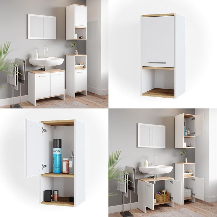 Vicco Badschrank Elvio, Weiss/Sonoma, 32 x 68 cm Hängeschrank, Hängeschrank