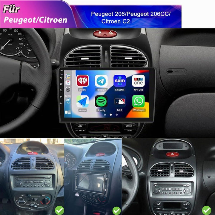 2+64G Android Autoradio für Peugeot 206/206CC 2001-2016 Cirteon C2 Wireless Carplay&amp;Android Auto, 9&