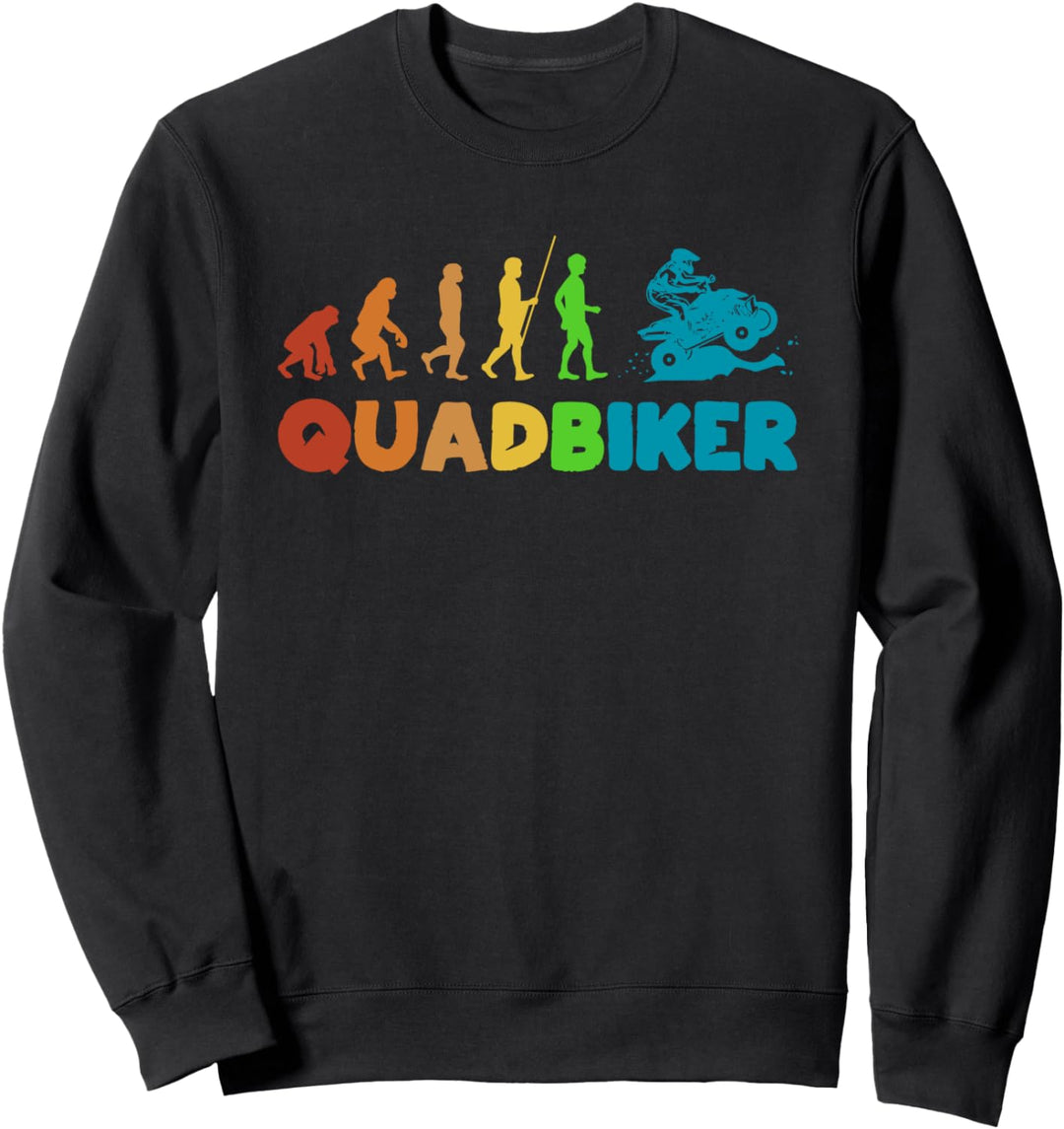 Quadbiker Evolutions Motiv, Lustiger Spruch Quad-Bike Sweatshirt