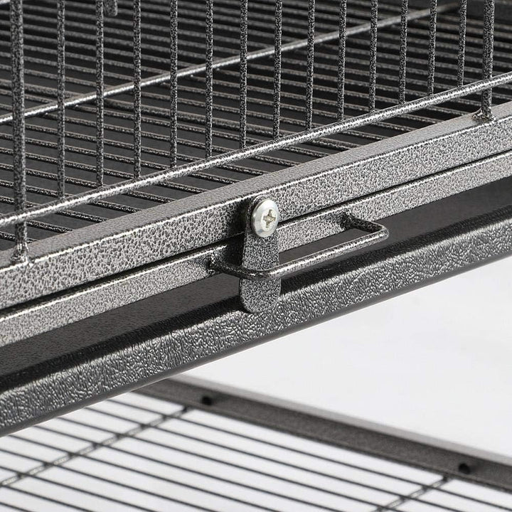 Yaheetech Vogelvoliere Vogelkäfig 2 Türen Vogelhaus Käfig mit 4 Rollen Nagervoliere 131cm hoch