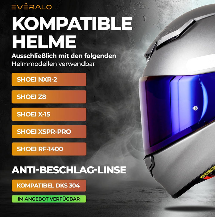 Everalo Kompatibel mit Shoei Nxr 2 Visier - Z8 - X15 - xSPR Pro - Cwr f2 - Helmvisier Pinlock Ready