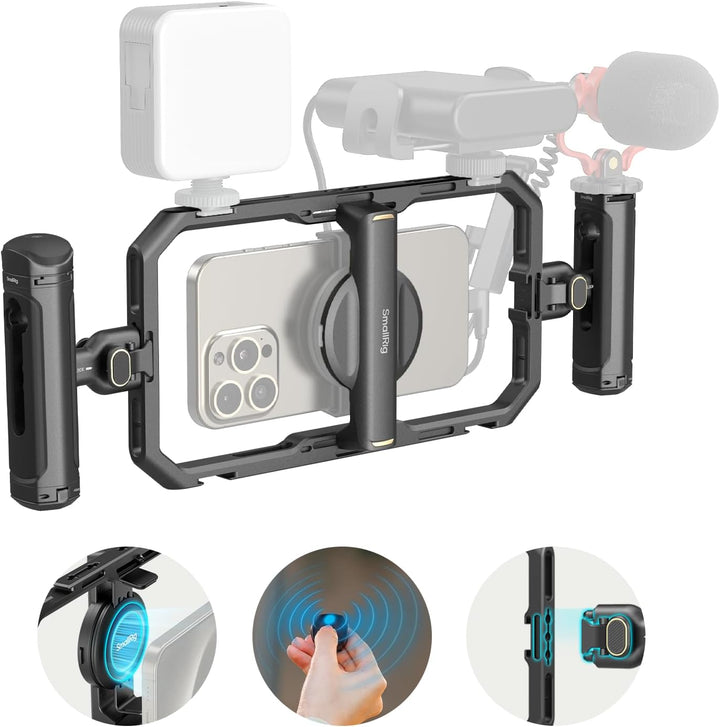 SMALLRIG Universal Quick Release Phone Cage Kit Basic, Aluminium-Smartphone-Video-Rig-Kit mit kabell