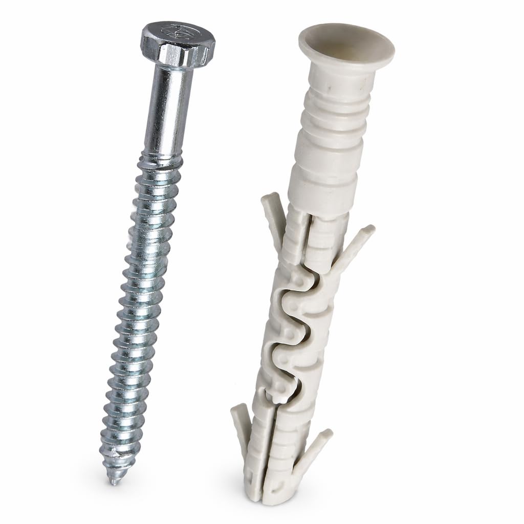 M8 (8mm x 80mm) Dübel und M6-Sechskantschrauben (50 Pack) Wandmontage Schrauben Dübel Wanddübel mit