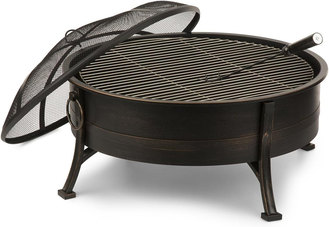 Blumfeldt 2-in-1 Feuerschale - Feuerschale für den Garten mit Edelstahl-Grillrost, Feuerschalen Fire