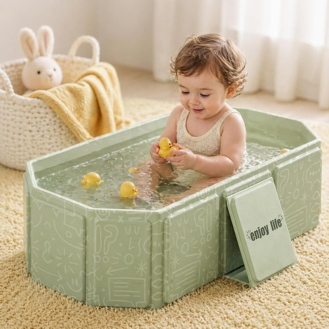 Faltbare Badewanne für Kinder, Tragbare Badewanne, Grosse Kleinkindbadewanne, Tragbares Duschbecken,