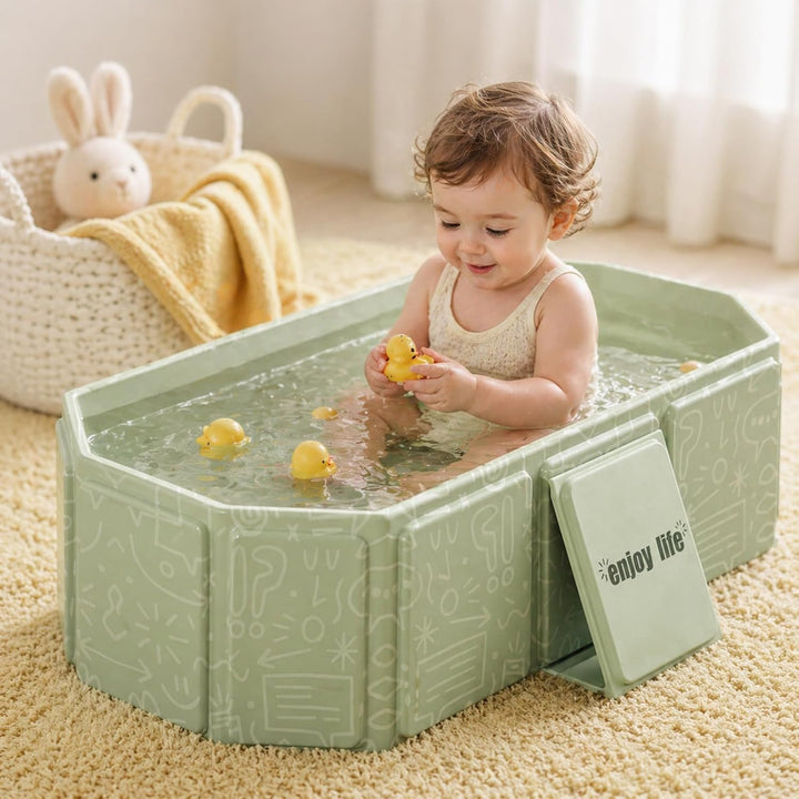 Faltbare Badewanne für Kinder, Tragbare Badewanne, Grosse Kleinkindbadewanne, Tragbares Duschbecken,