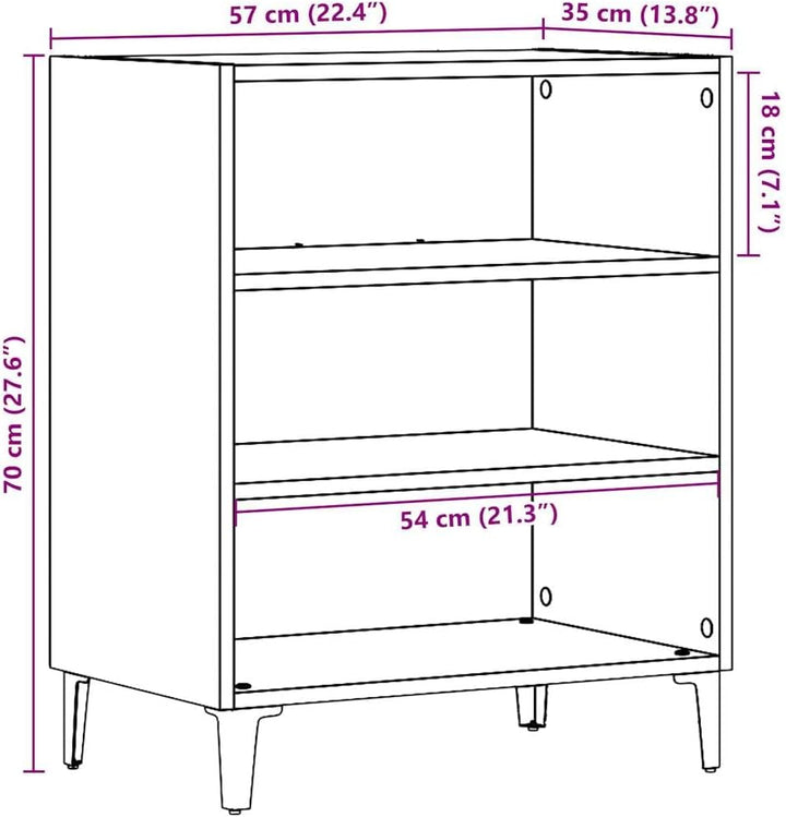 vidaXL Sideboard Altholz-Optik 57x35x75 cm Holzwerkstoff