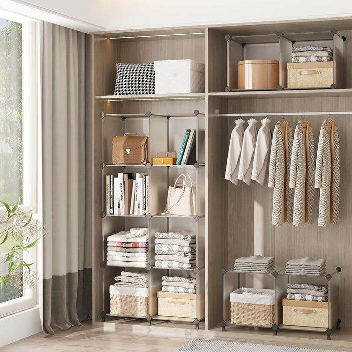 AWTATOS Cube Storage Organizer Closet Shelf Storage Organization Modular 6 Cube DIY Kunststoff quadr