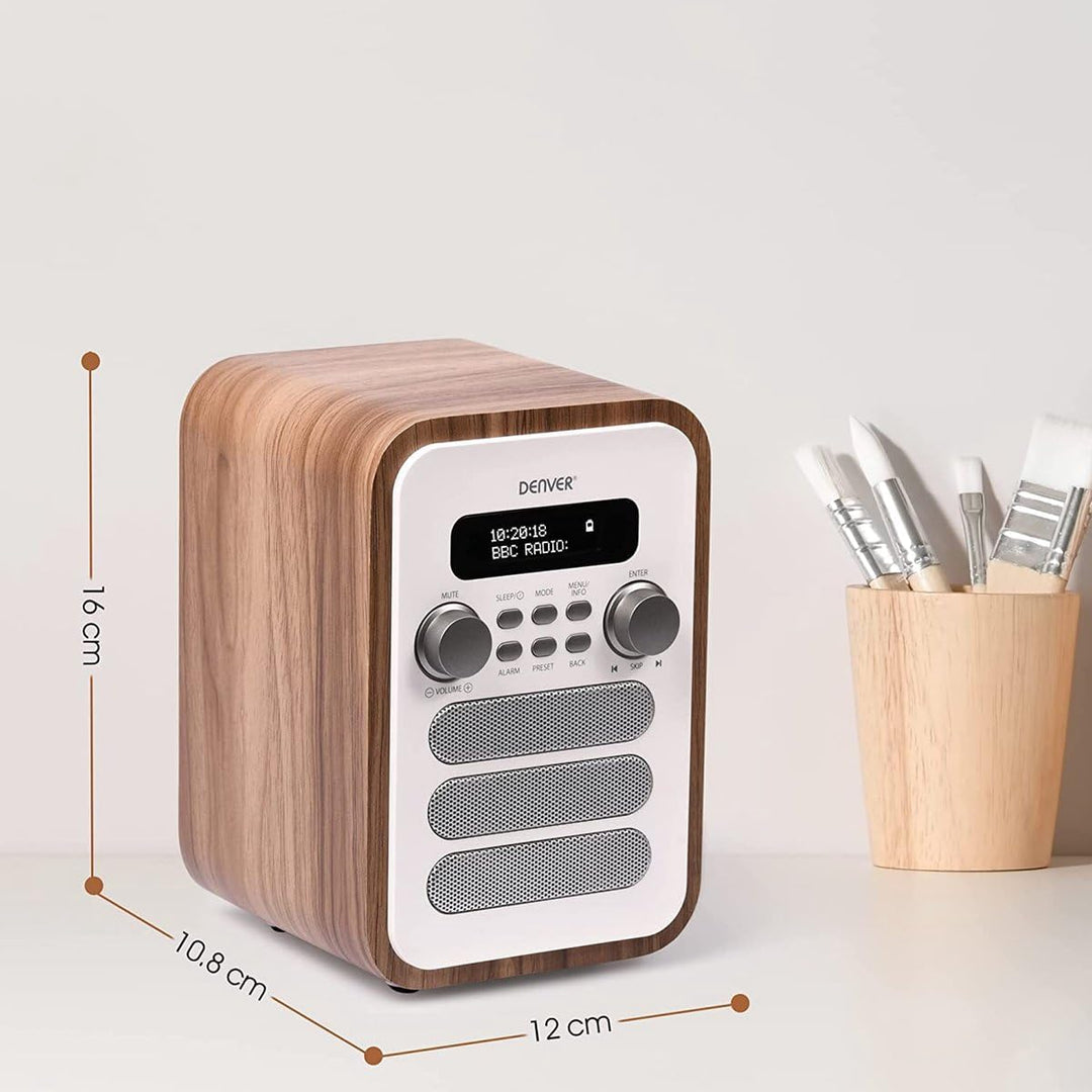 DENVER DAB-48WHITE DAB + Radio Mit integriertem FM-Radio und Bluetooth-Funktion weiss