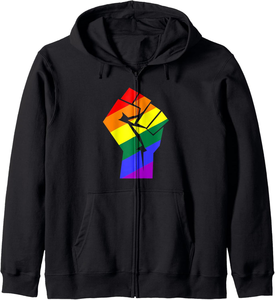 Gay Pride LGBTQ Regenbogen Faust Christopher Street Day CSD Kapuzenjacke