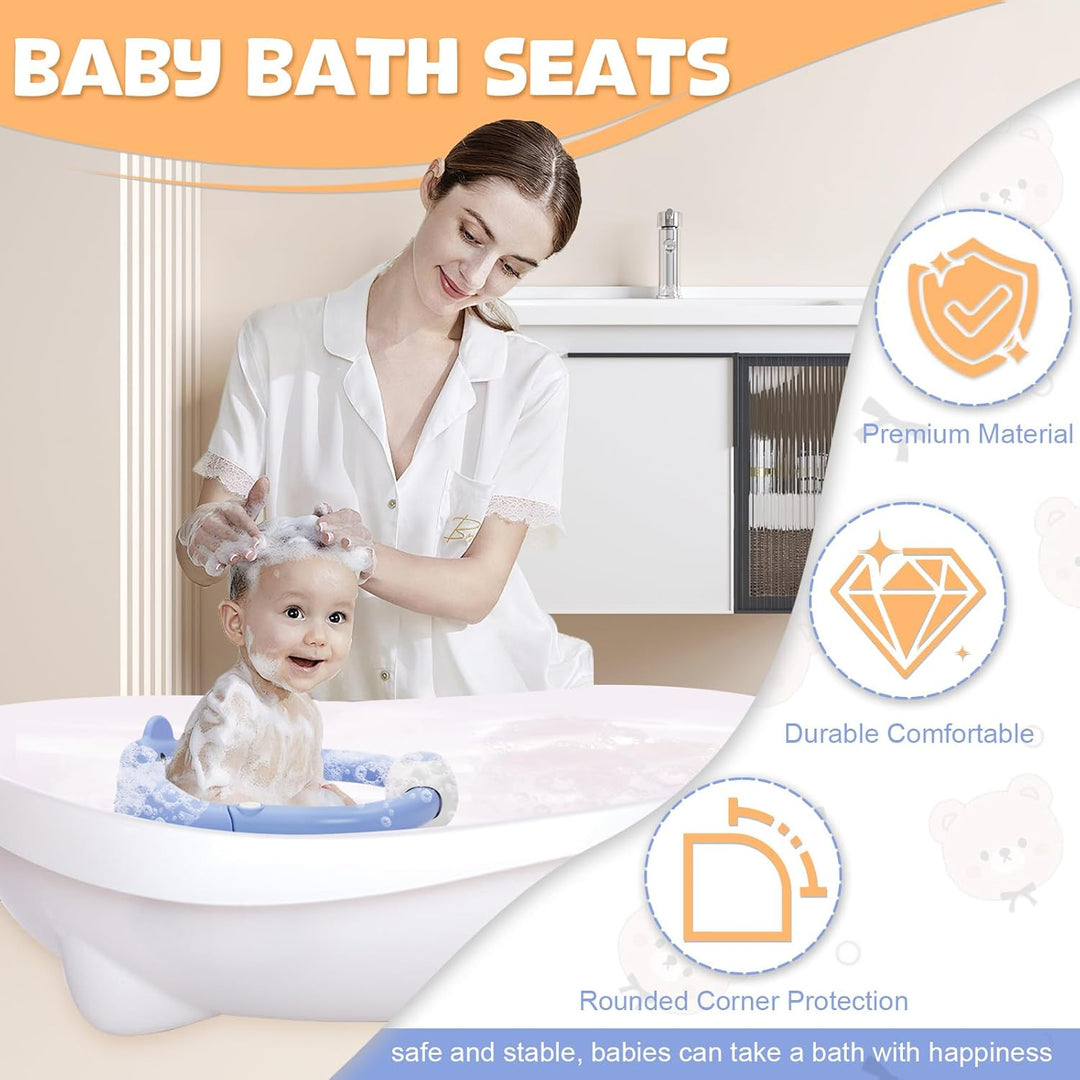 Badewannensitz Baby ab 6-24 monate Badesitz Baby mit 4 Starken Saugnäpfen Ergonomisch Rückenlehne un