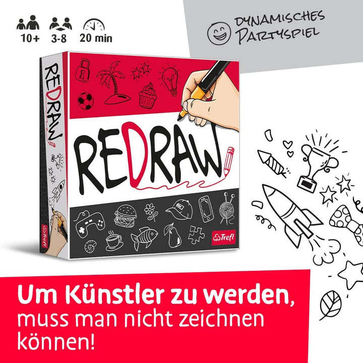 Trefl 02409 Dynamischaes Gesellschaftsspiel, Errate das Passwort, Zeichne die Zeichnungen der Andere