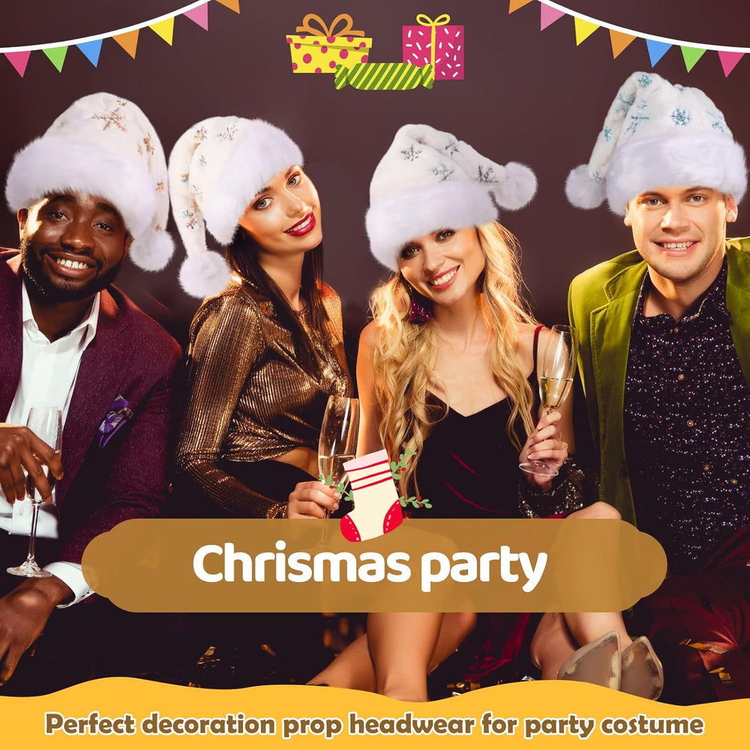 Weihnachtsmütze für Erwachsene, Plüsche Nikolausmütze für Damen und Herren, Warm and Dicker Weihnach
