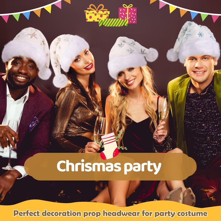 Weihnachtsmütze für Erwachsene, Plüsche Nikolausmütze für Damen und Herren, Warm and Dicker Weihnach