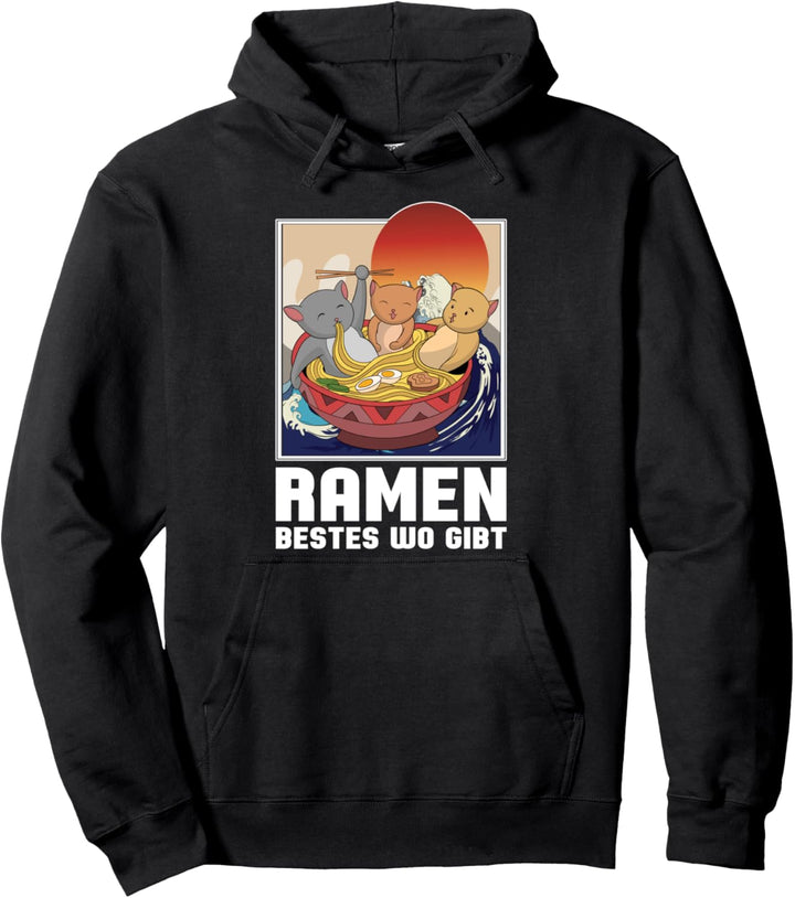 Anime Kawaii Katze Asiatische Ramen Nudeln Lustiges Ramen Pullover Hoodie
