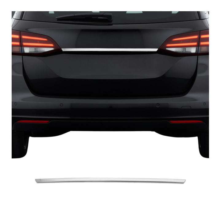 OMAC Kofferraumleiste Heckleiste kompatibel mit Opel Astra K Sports Tourer Edelstahl Chrom