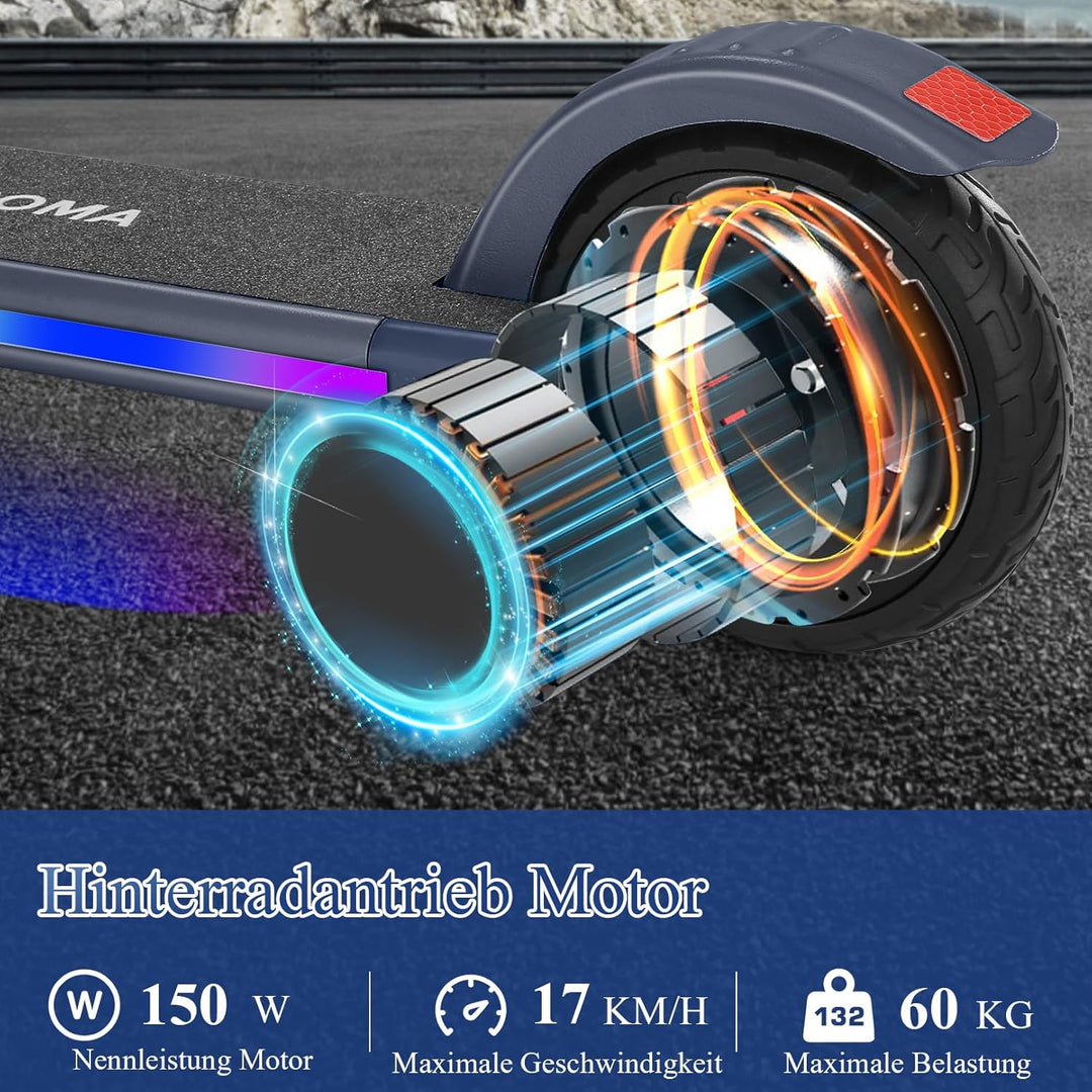 Caroma E Scooter Kinder von 8-12 Jahren, 180W Motor, 16 km/h, 60 min Fahrzeit, Einstellbare Geschwin