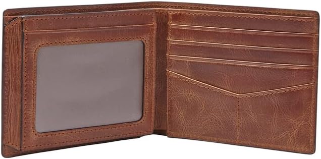 Fossil Herren RFID-geldbörse mit Klappdeckel Reisezubehör-Faltbare Brieftasche Einheitsgrösse Braun,
