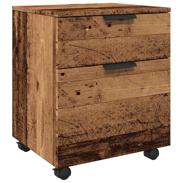 Rollcontainer MOSAB rollbar Altholz 45x38x54 cm | Nachttisch mit Rollen Aktenschrank rollbar kleiner