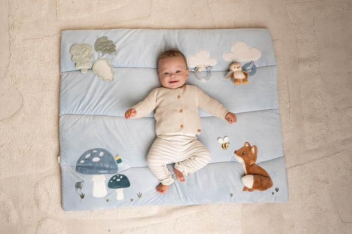 Little Dutch Krabbeldecke Spieldecke Activity Matte Baby (80x100 cm) blau - Forest Friends