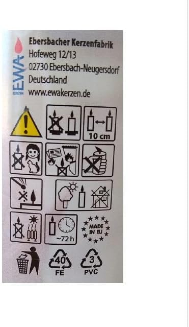 Ewa-Jeka Pyramidenkerzen Weiss 17x100 mm 18 Stück im Pack - Markenqualität (5)