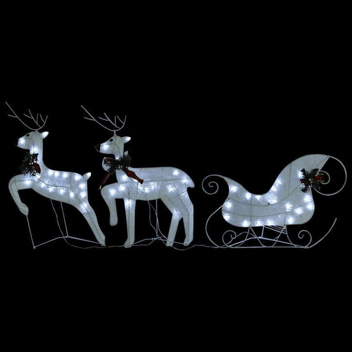 vidaXL Rentier mit Schlitten Weihnachtsdekoration 60 LEDs Outdoor Beleuchtet Dekofigur Weihnachtsdek