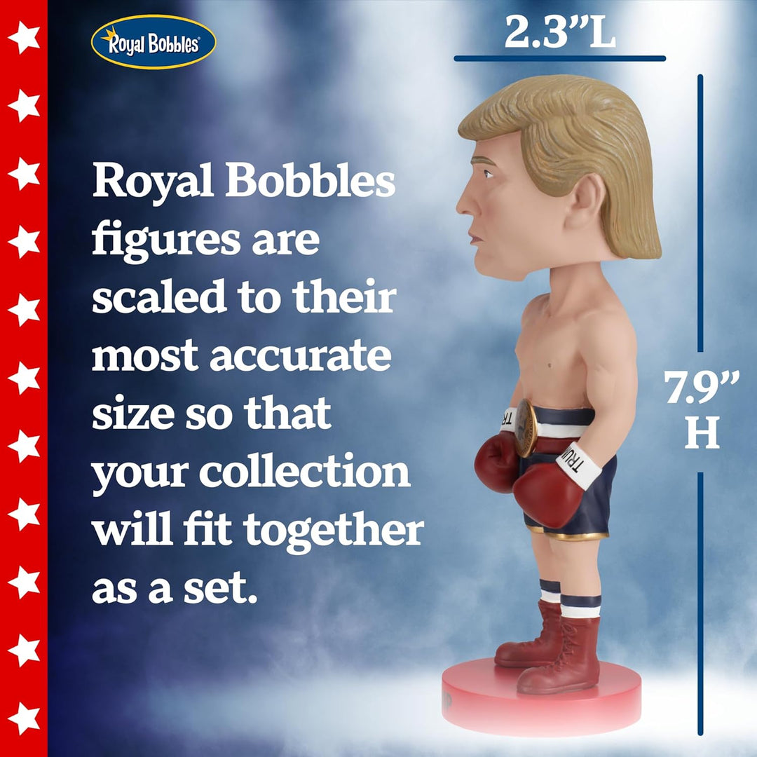 Royal Bobbles Donald Trump Boxer Wackelkopf, Premium Polyresin lebensechte Figur, einzigartige Serie