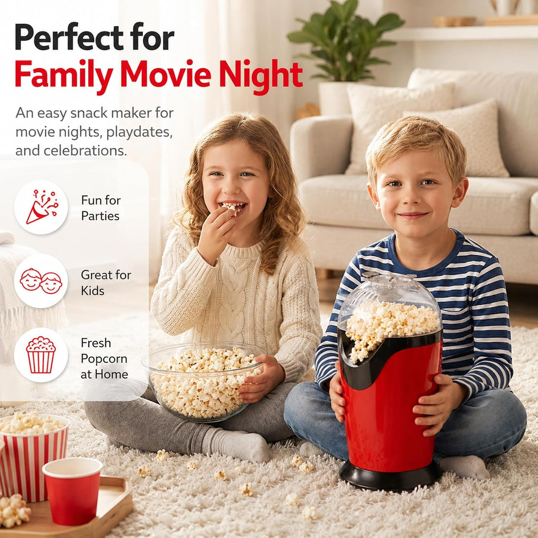 Popcornmaschine: HeissLuft Popcornmaschine 1200W, Selbstgemachte Popcorn Maker, Gesund&amp; Ölfrei, 2 Mi