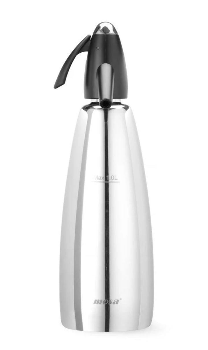 HENDI Soda Siphon, Soda Splash, Soda Wasser, 1L, ø100x(H)320mm, Edelstahl