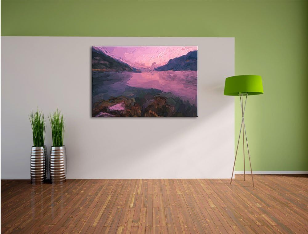 Pixxprint Gardasee in Italien Kunst als Leinwandbild/Grösse: 120x80 cm/Wandbild/Kunstdruck/fertig be
