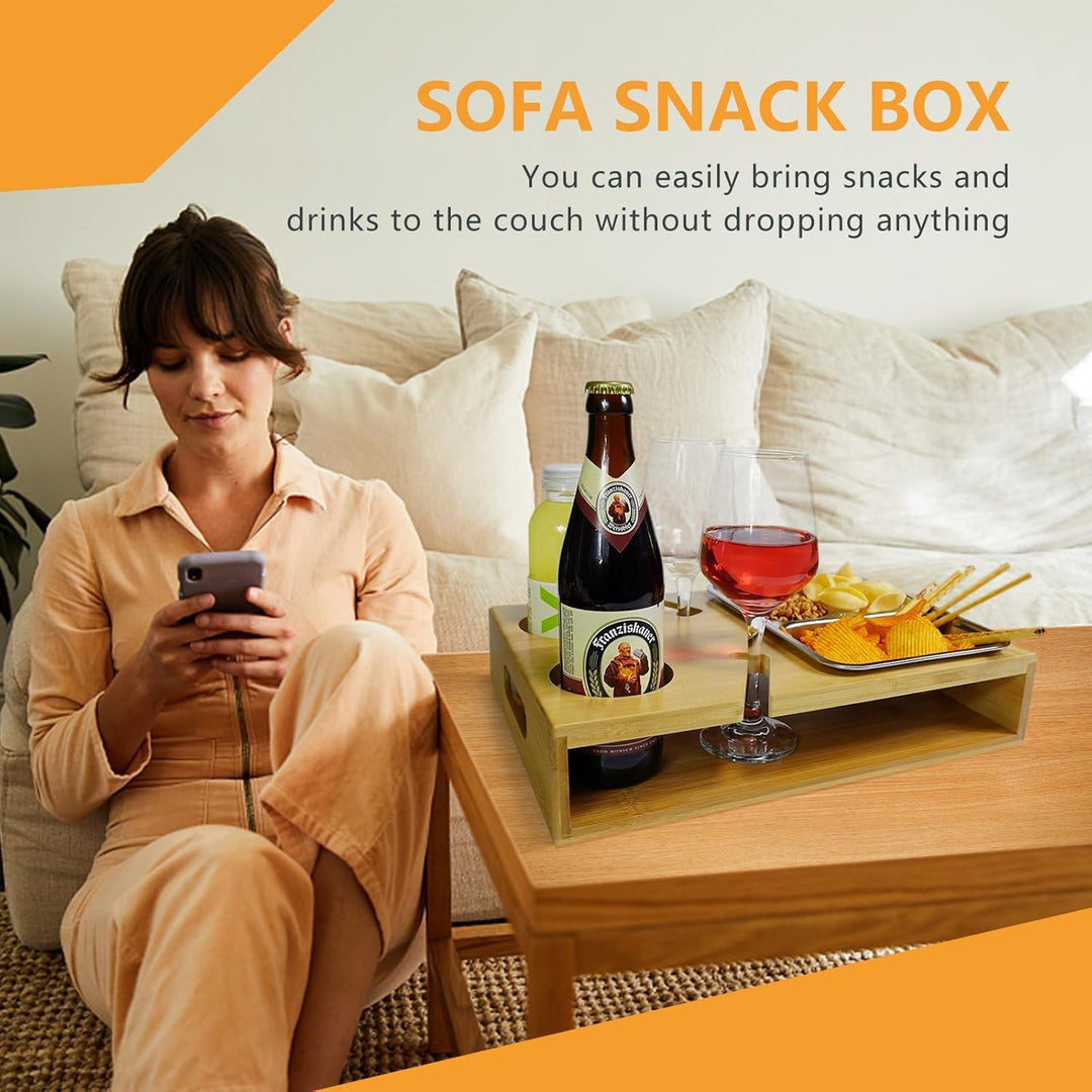Couch Bar,Couchbar Sofa,Couchbar Snackbox, Weinhalter für die Couch, Couchbar - Sofatablett - Weinre
