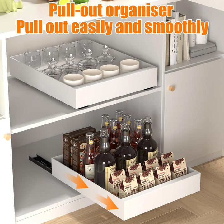 Zanfqvo Teleskopschublade, Ausziehbare Schublade KüChe, Schubladen Aufbewahrung Regal, Ausziehbarer