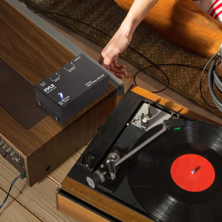 Pyle Stereo Verstärker – Phono Preamp – Phono Verstärker für Plattenspieler RCA Ein- & Ausgang als P