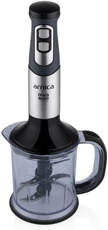 arnica Diva Trend Set Stabmixer - 1200W - Edelstahl Mixstab mit Zerkleinerer Schneebesen - Turbo Fun