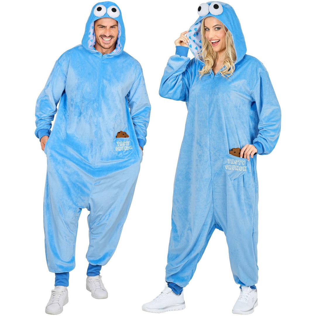 W WIDMANN MILANO Party Fashion - Tier Overall für Erwachsene, weicher Plüsch Jumpsuit mit Kapuze, Ti