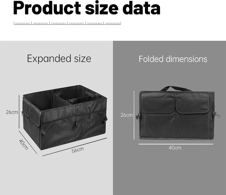 Kofferraum-Organizer 56L, Auto-Kofferraumtasche, Grosskapazitäts-Kofferraumtasche, Wasserdichte & Ab