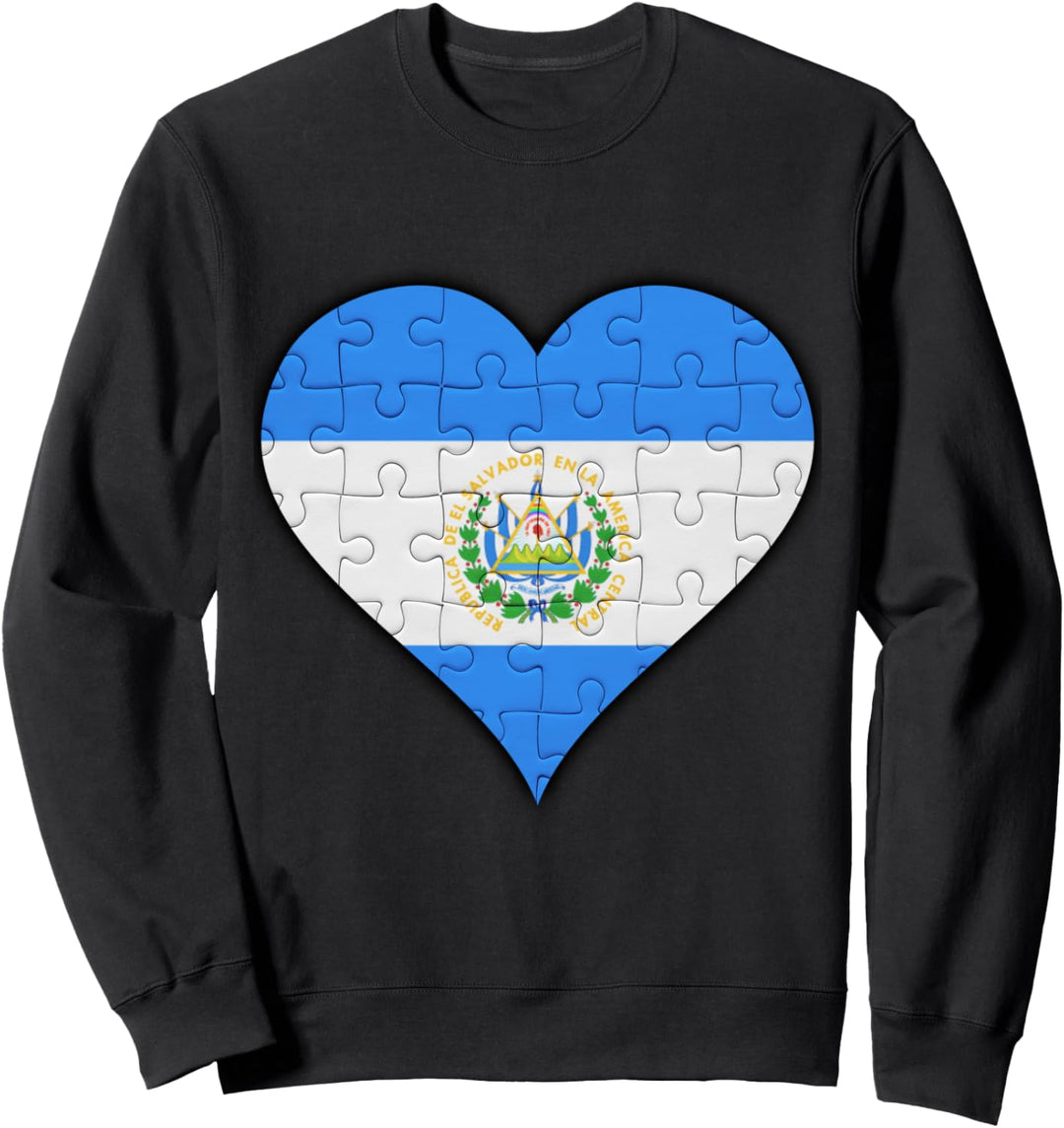 El Salvador salvadorianische Flagge Herz Sweatshirt