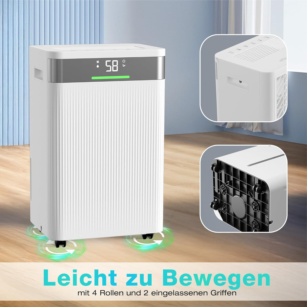 HAUSHOF Luftentfeuchter Elektrisch 20L/Tag, 41dB Leiser Entfeuchter Elektrisch mit Negativ-Ionen für