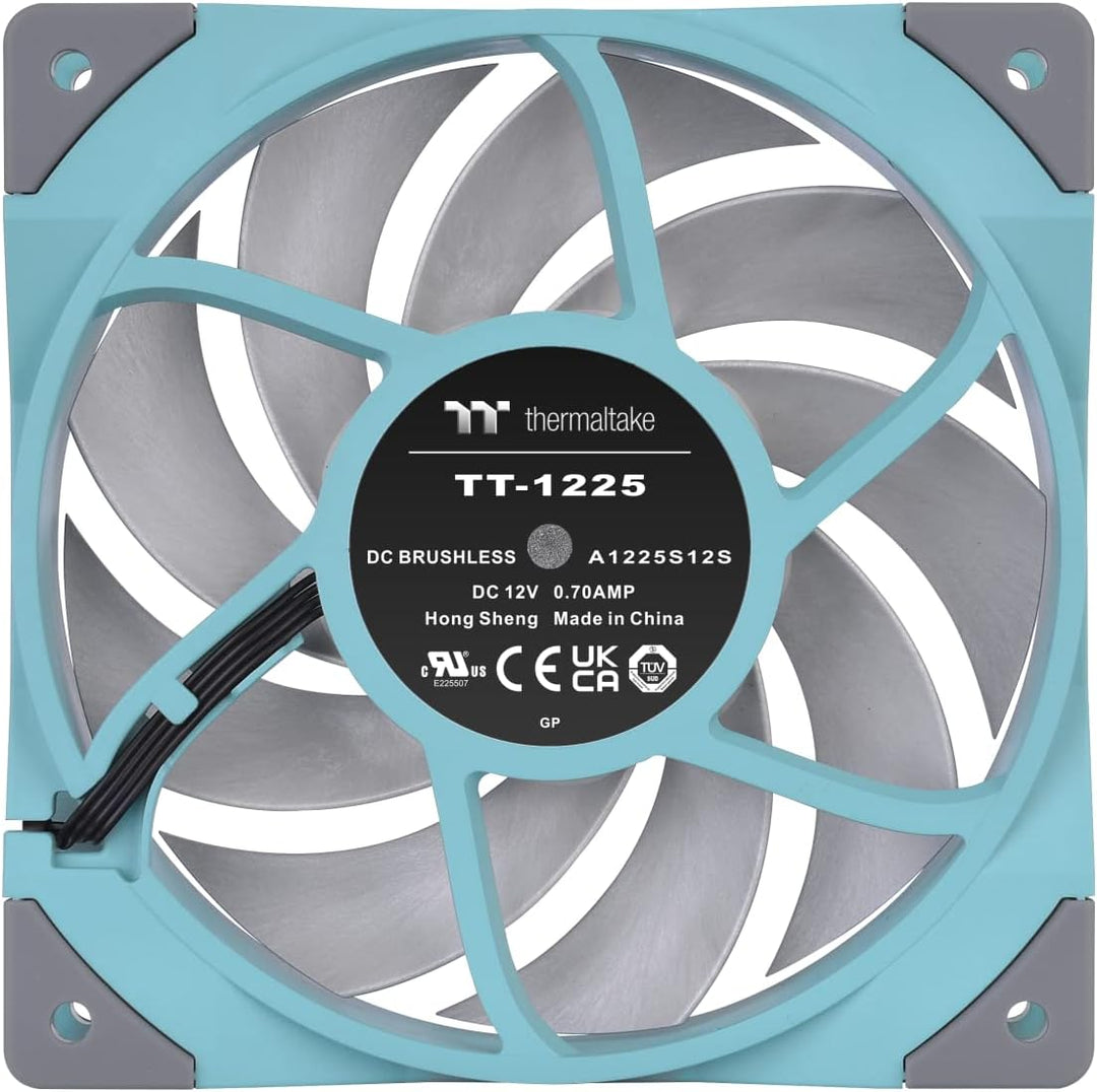 Thermaltake TOUGHFAN 12 Turquoise High Static Pressure Radiator Fan (Single Fan Pack) Leise-Gehäuse-