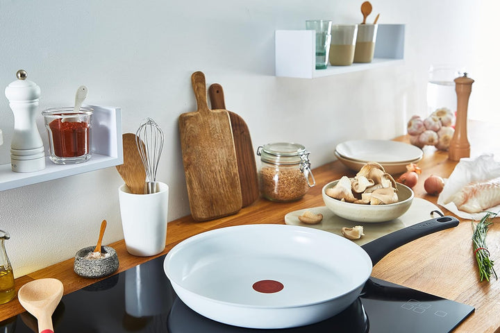 Tefal Ceramic Control Bratpfanne 28 cm, Pfanne Induktion, sichere Keramikpfanne, Thermo-Signal bei i