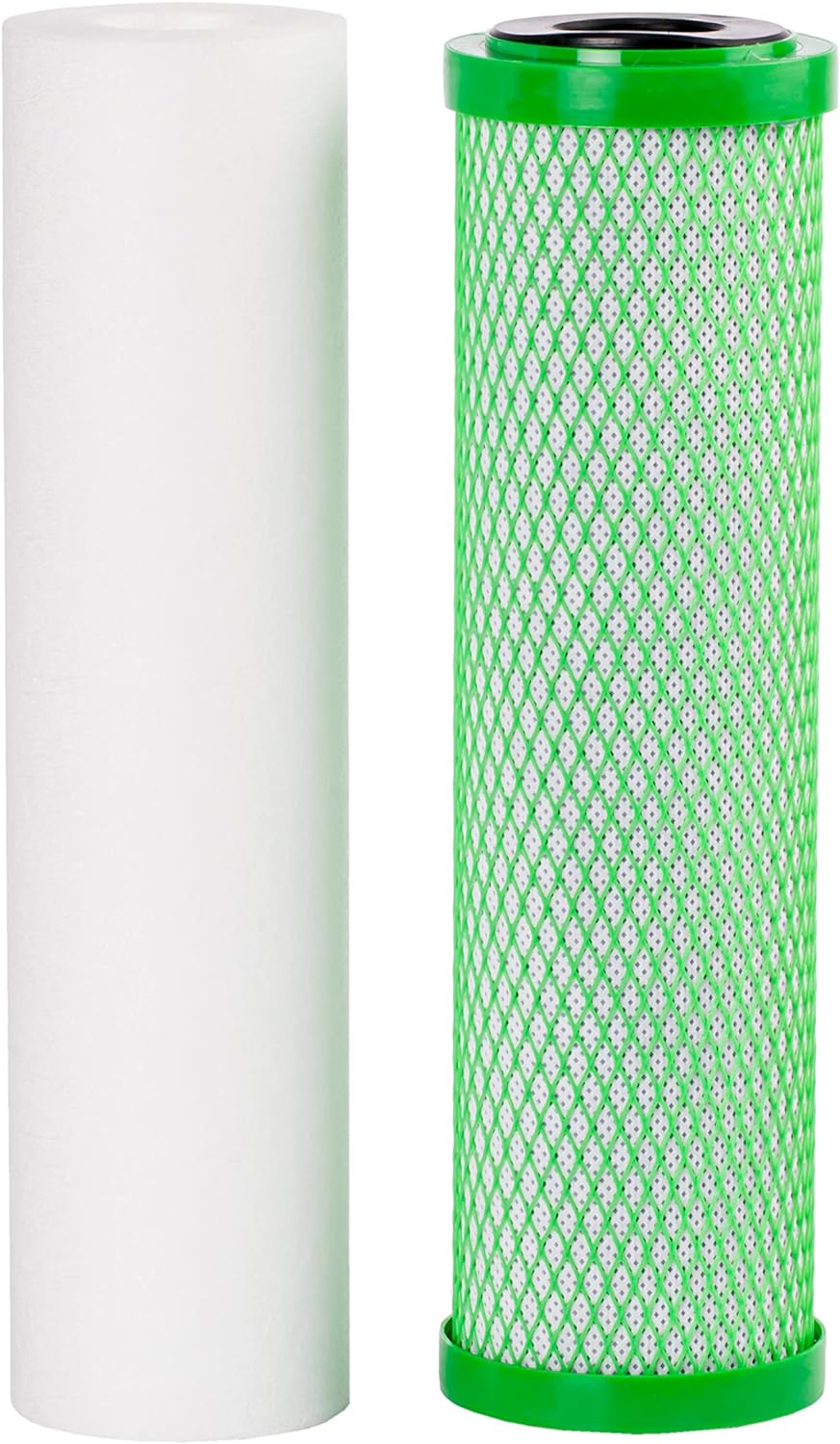 Packung mit 2 Wasserfiltern für Eco Grow, Power Grow, Mega Grow und Maxquarium. Kohleblockfilter und