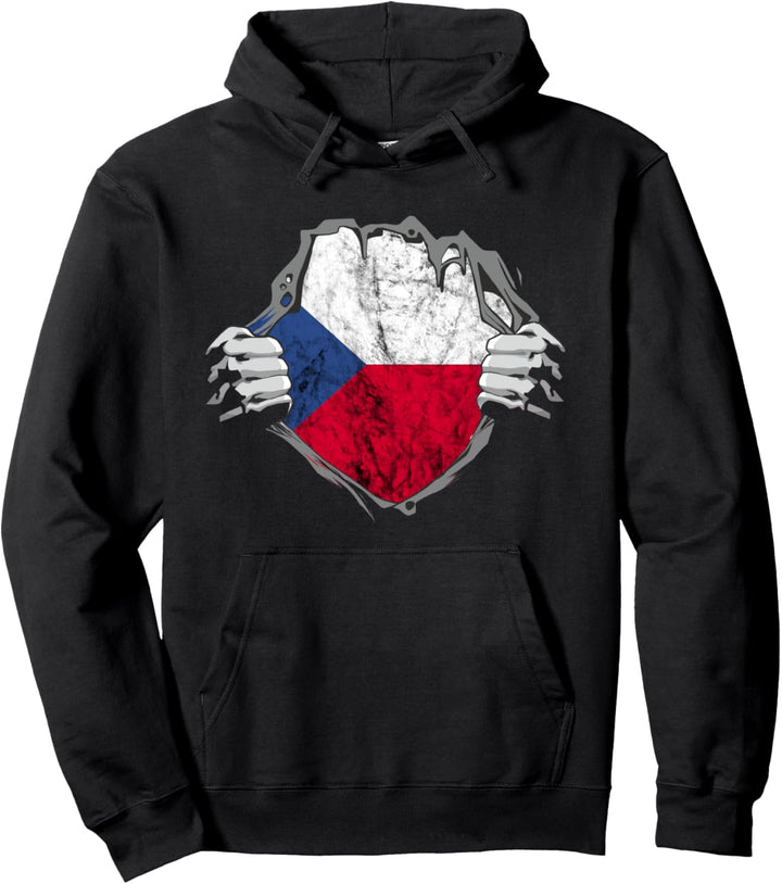 Tscheche Brust Tschechischer Stolz Tschechien Flagge Czechia Pullover Hoodie
