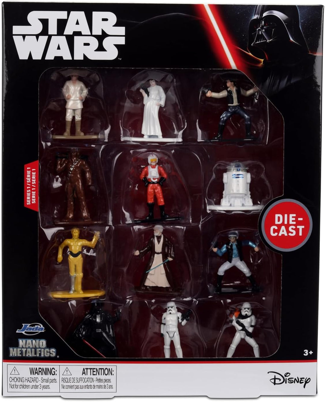 Jada - Star Wars Nanofigs 12er Pack - Set 12 Mini-Figuren aus Metall Die-Cast zum Sammeln, Modell 93