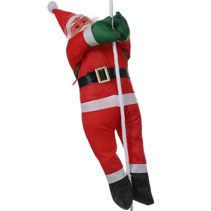 LIOOBO 40cm Weihnachtsmann der auf Seilweihnachtsbaum hängender Verzierungswandfensterinnendekoratio