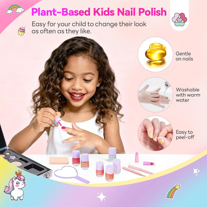 SAVILAND Kinderschminke Set Mädchen Schminkkoffer: All-in-1 Kreativ Kinder Make Up Set Waschbar Schm
