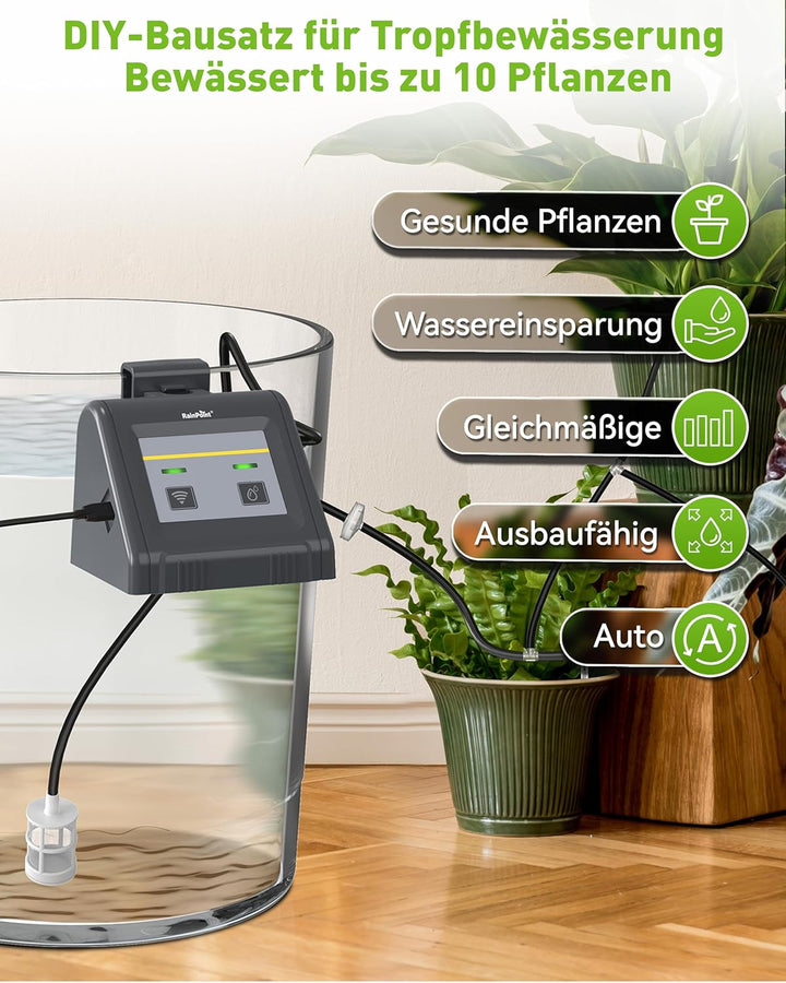 RAINPOINT WLAN Automatisches Bewässerungssystem, Tropfbewässerungsset Wasservolumen Einstellbar, Kan