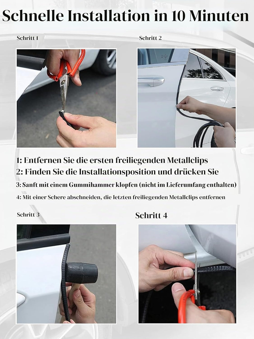 SYOAUTO 20M Autotür Kantenschutz Kein Kleber Kantenschutz Auto Universal Fit Schwarzer Kantenschutz