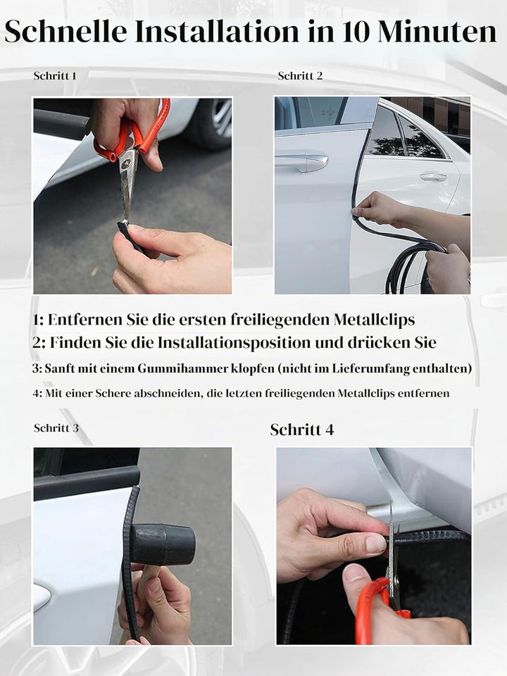SYOAUTO 20M Autotür Kantenschutz Kein Kleber Kantenschutz Auto Universal Fit Schwarzer Kantenschutz