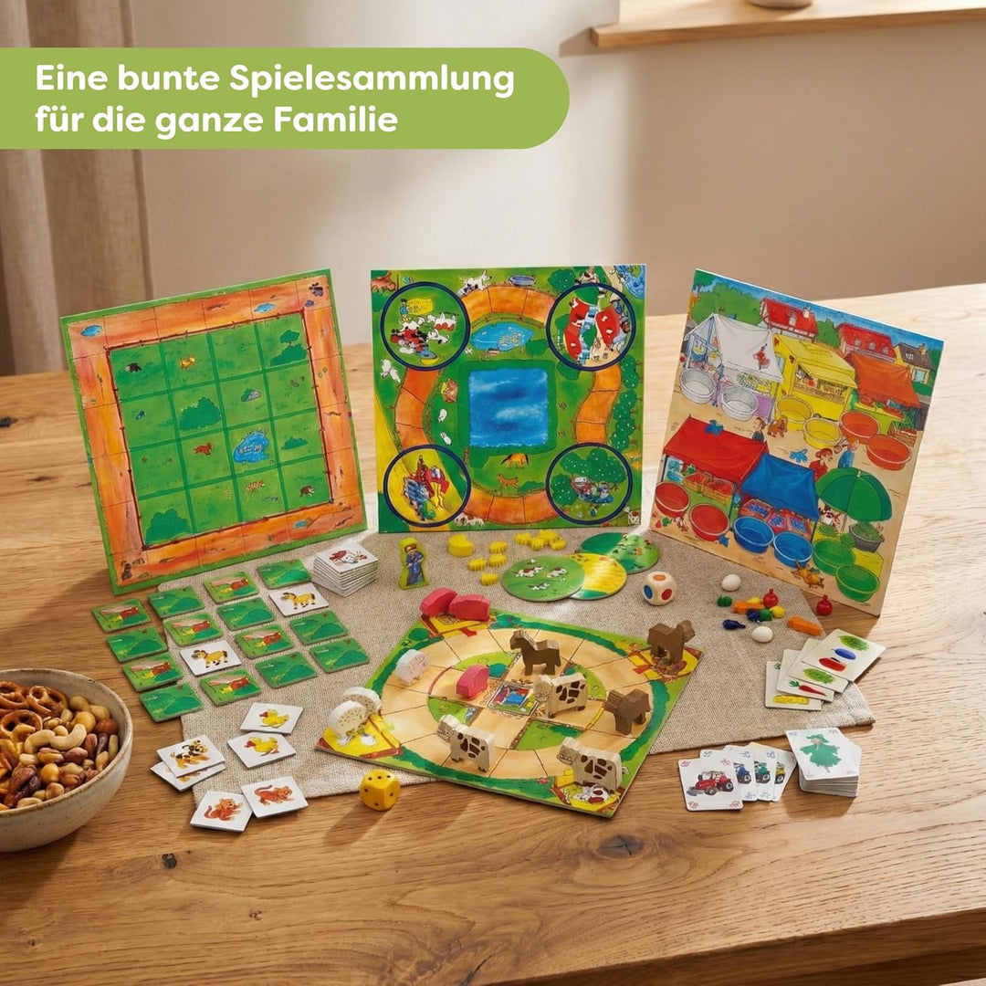HABA Mein erster Spieleschatz - Grosse Spielesammlung für Kinder ab 3 Jahren – 10 Klassische Spiele: