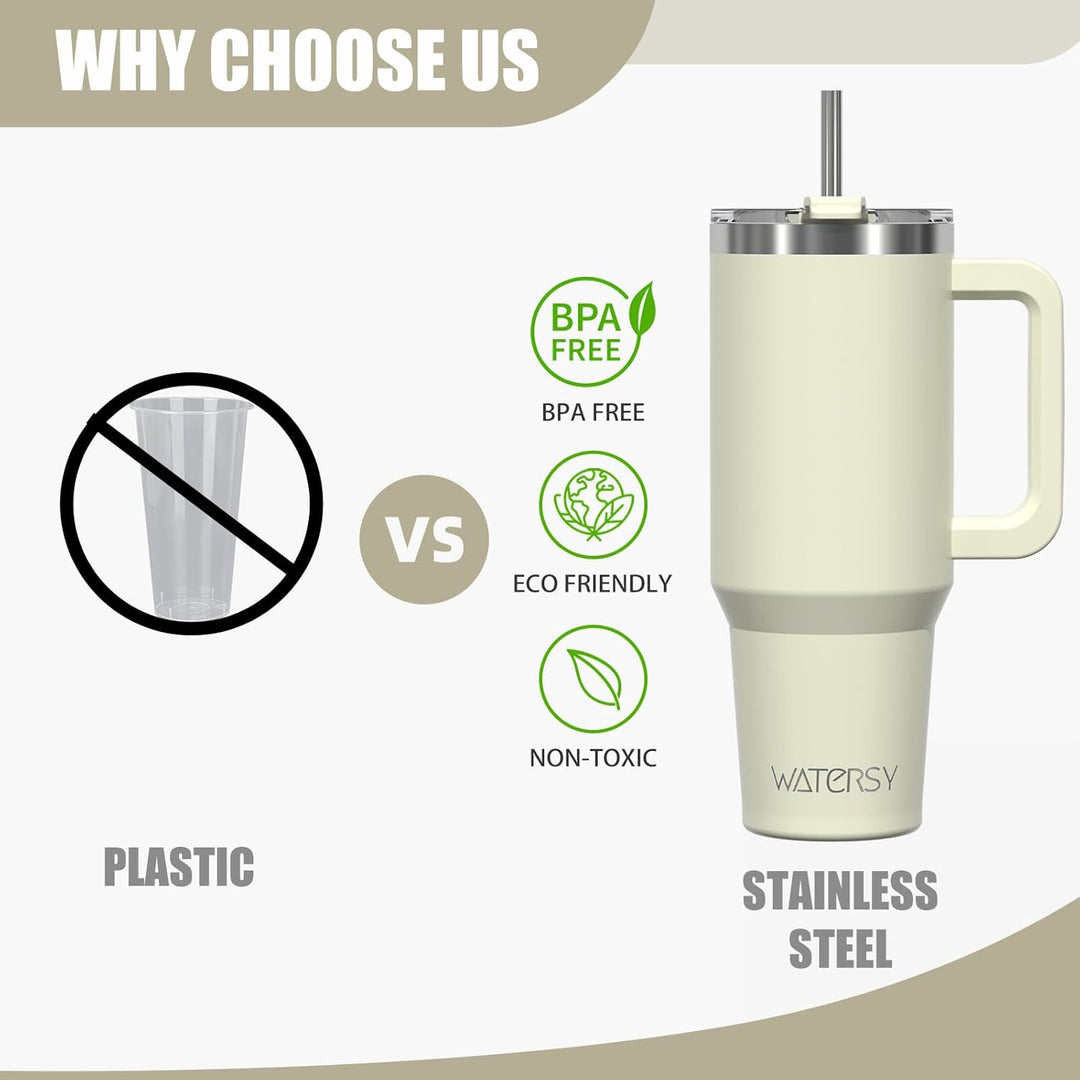 WATERSY 40oz Kaffeebecher to Go Thermobecher Doppelwandiger Edelstahl Vakuum Auslaufsicher Trinkbech